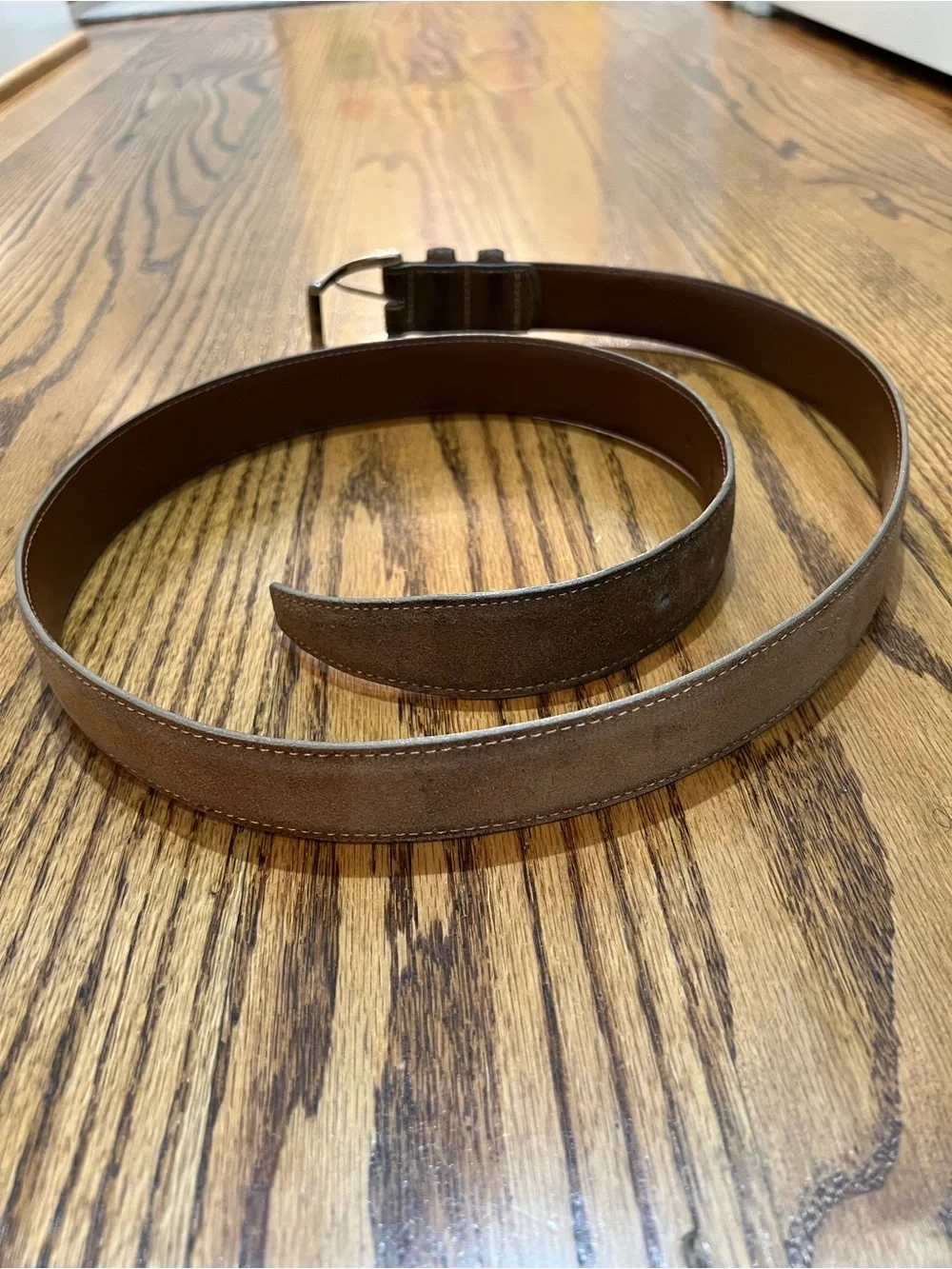 Torino Leather Company Pair Men's European Sueded Calfskin Belts Sz 42 Whiskey